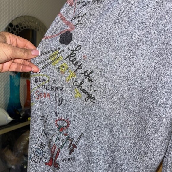 Inoah Womens Top Pant Set Size Small Gray Tunic Animal Print Harem USA - Picture 9 of 12